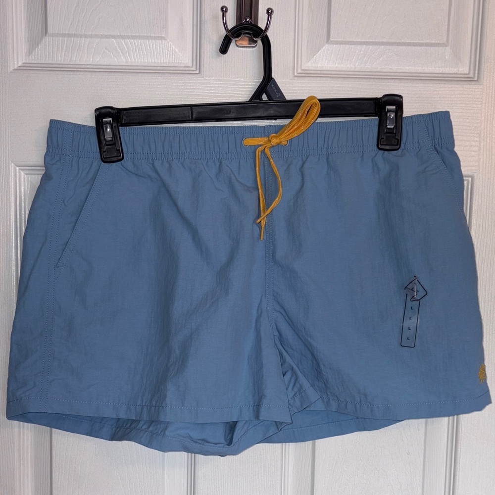 Alpine Design Women's Blue Athletic Shorts with Yellow Tie NWT
